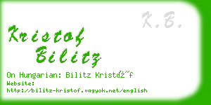 kristof bilitz business card